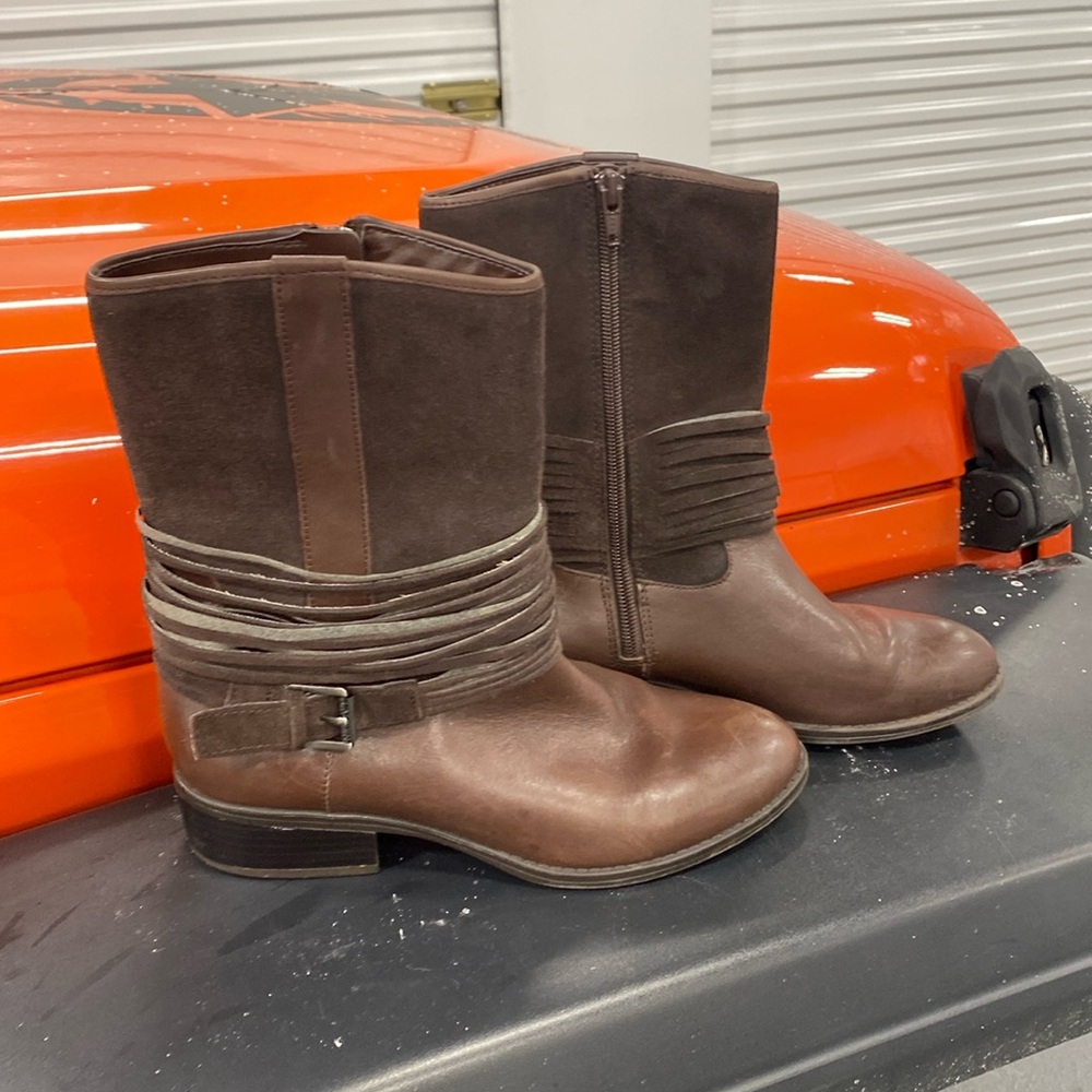 Ralph Lauren Brown leather and suede boot size 7